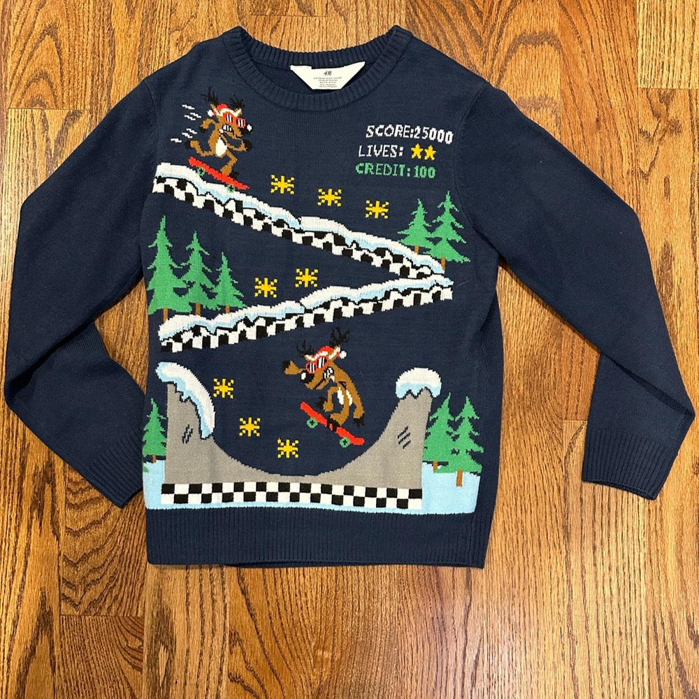 H&M Navy Blue Kids Sweater with Fun Print